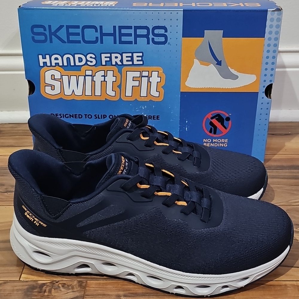 Skechers Men's 12 Hands Free Swift Fit Navy Tennis Shoe Sneakers